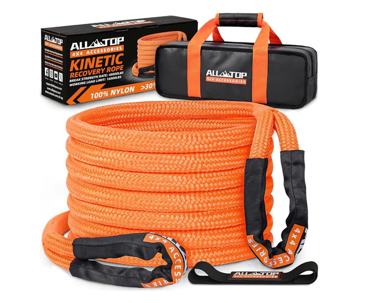 Kinetic Recovery Rope – 1in x 20ft – 48,000 Lbs – Orange