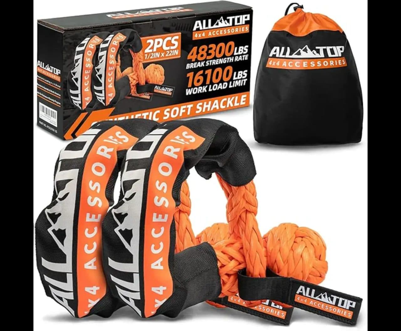 Synthetic Soft Shackles 1/2in x 22in – 48,300 Lbs – 2 PCS