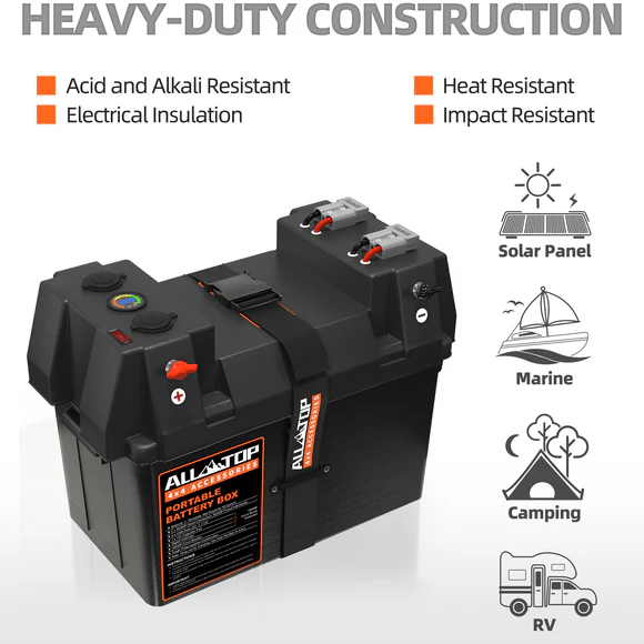 Portable Battery Box w/ Build-in Ports & Plugs, Battery Not Included - Image 5